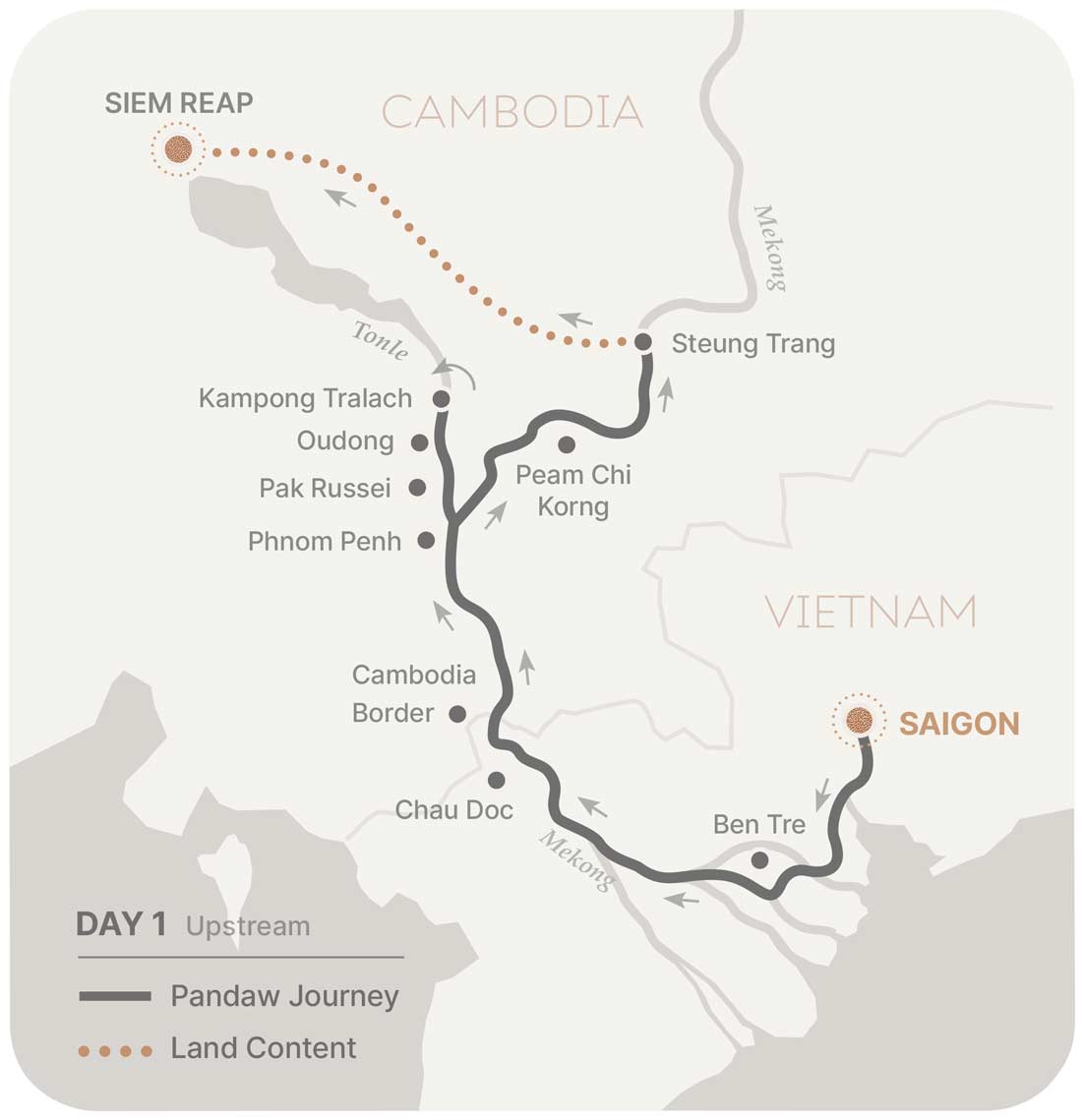 Upstream map for 1 - From Saigon To The Delta
