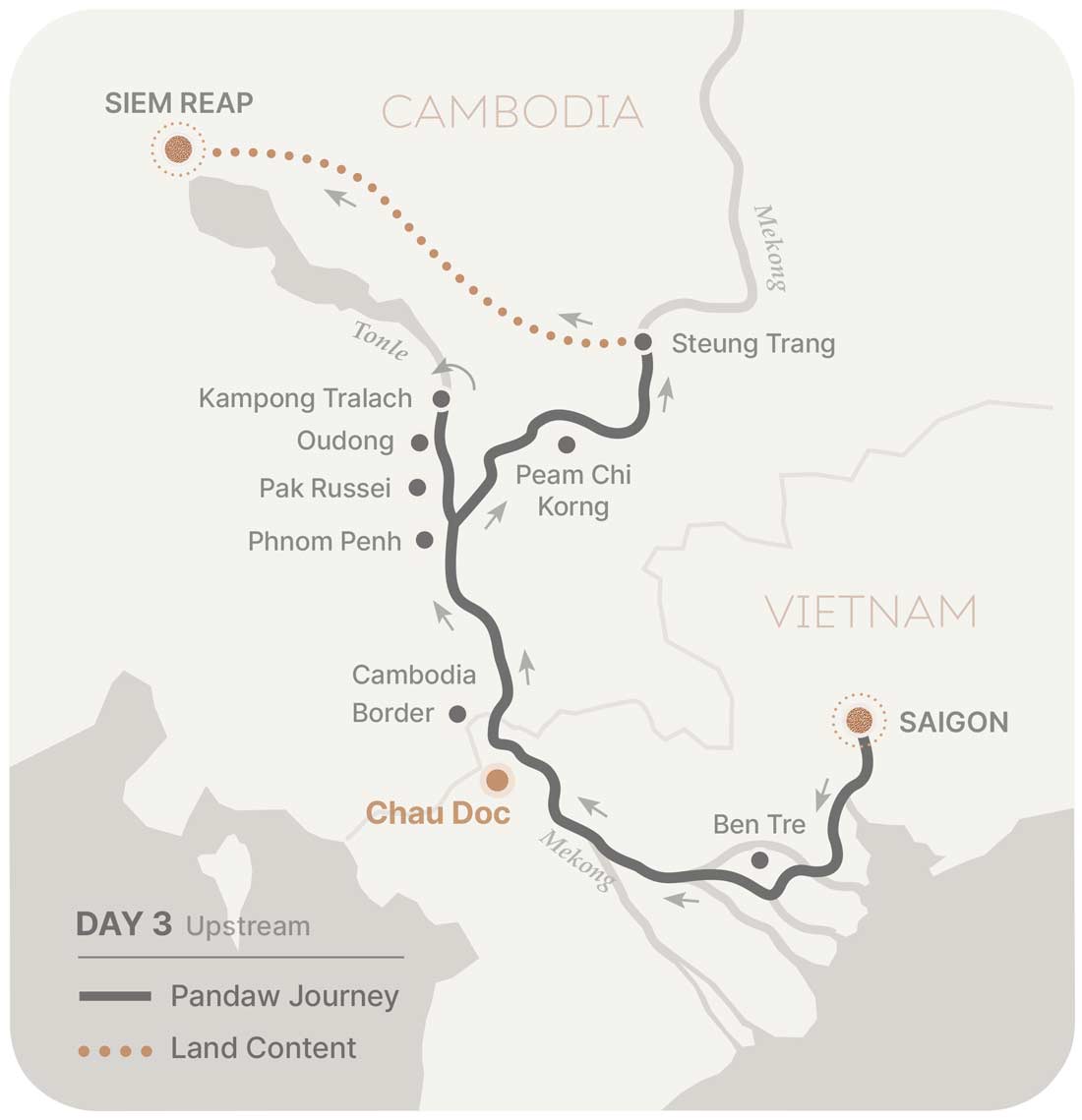Upstream map for 3 - Chau Doc And Into Cambodia 